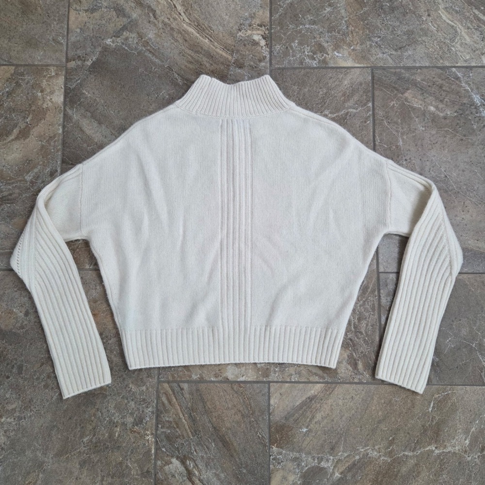 AllSaints Italian Yarn Cashmere‎ Wool Mock Neck Sweater Cream Womens XS
